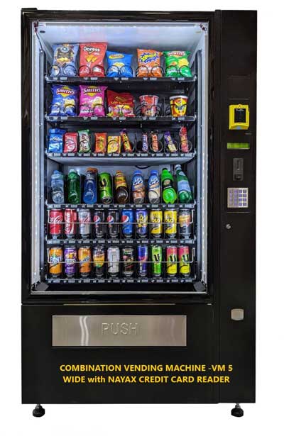 Combination vending machine Sydney - 5 wide with credit card reader