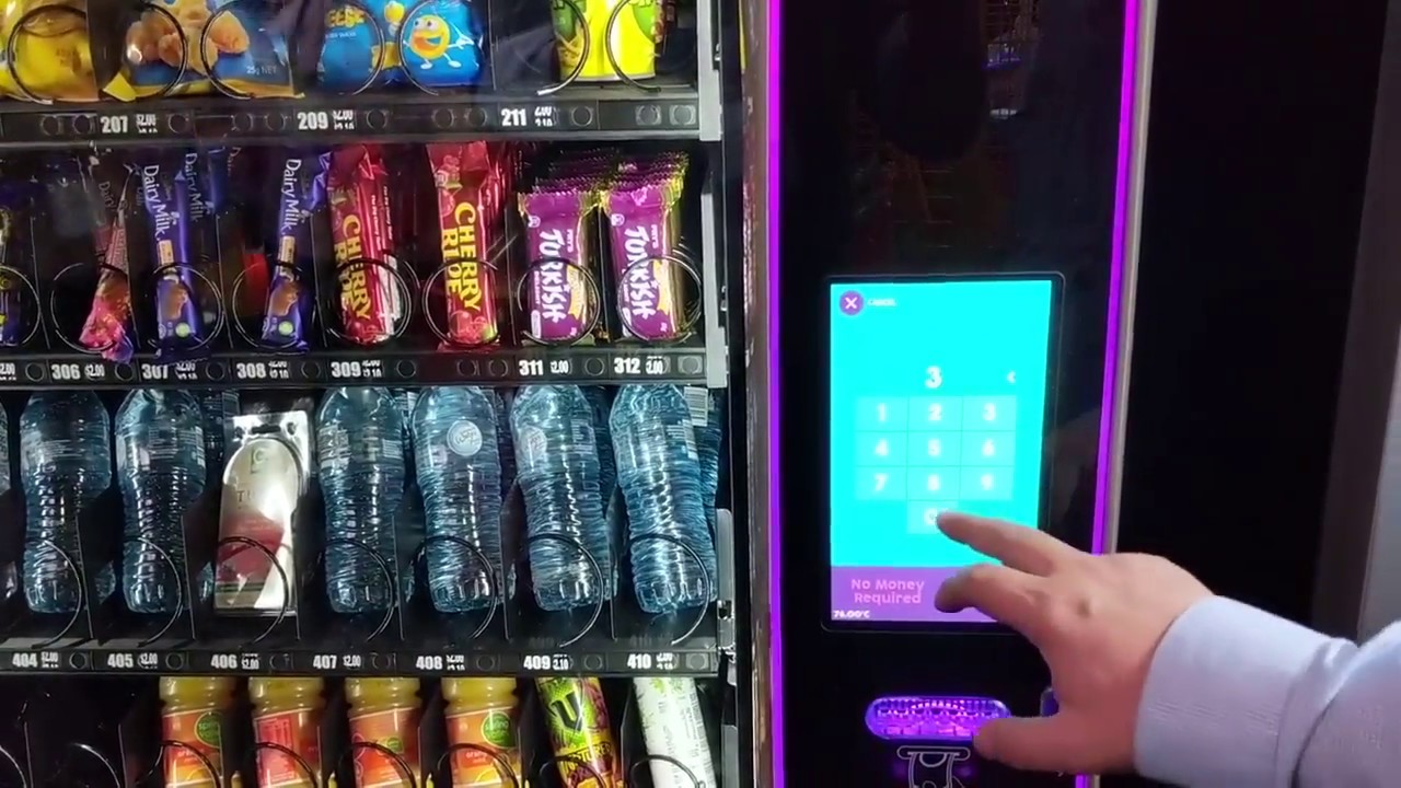 Touchscreen vending machine on display at the Seven Hills showroom