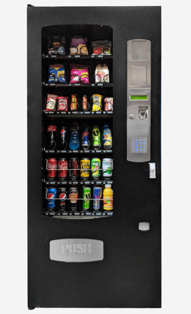 New three-wide combo vending machine for snacks and chilled drinks — on show at the Sydney vending machine showroom