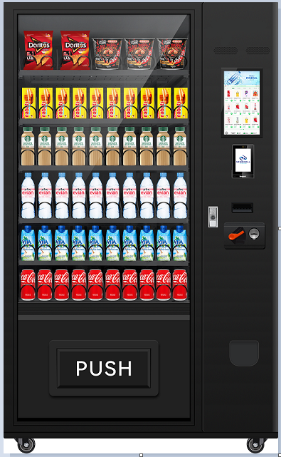 Supplier image of the November five-wide cash-ready machine with touchscreen, cash fittings and cashless reader