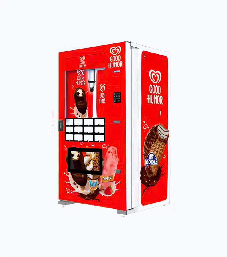 New frozen vending machine for ice cream and frozen meals