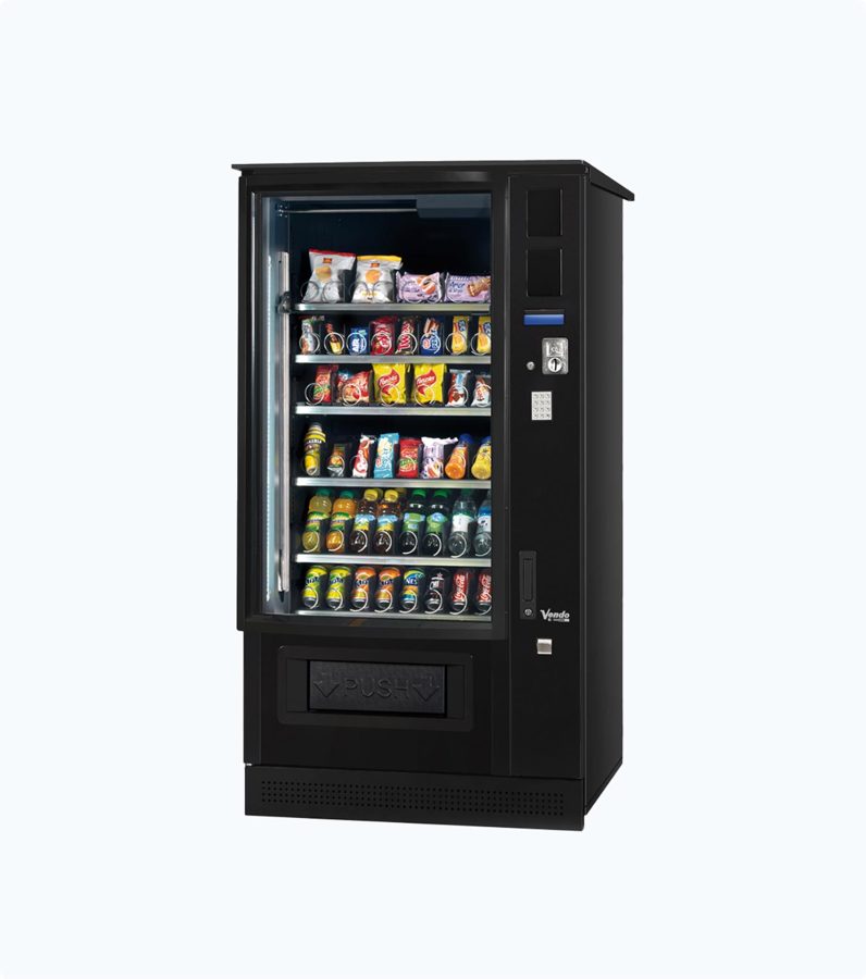 Outdoor-rated cold drink vending machine built for weather-exposed sites